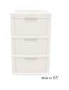 Cajonera 3 cajones crema rattan