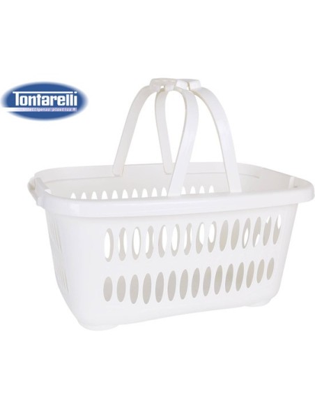 Cesta ropa con 2 asas 20l cover line, Color Crema 36679 kiwiku.com