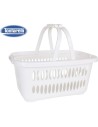 Cesta ropa con 2 asas 20l cover line, Color Crema
