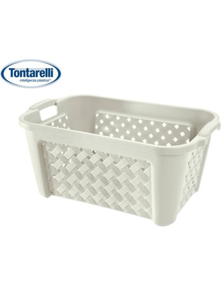 Cesta ropa 58x38x26cm arianna, Color Blanco 36781 kiwiku.com