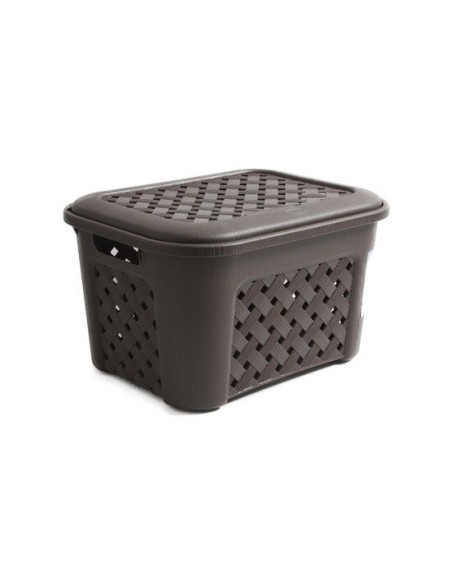 Cesta ropa arianna wenge 43,5x33,5x26cm, Color Marrón  36402 kiwiku.com