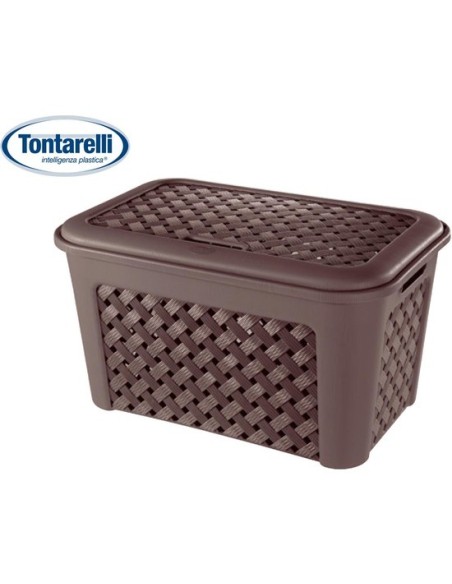 Cesta ropa con tapa 58x38x33cm arianna wenge 36782 kiwiku.com