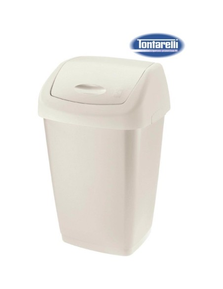 Papelera con tapa basculante 9l aurora, Color Crema 36846 kiwiku.com