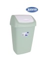 Papelera con tapa basculante 15l aurora, Color Crema/verde