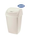 Papelera con tapa basculante 15l aurora, Color Crema