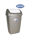Papelera con tapa basculante 25l aurora, Color crema/oro