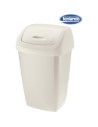 Papelera con tapa basculante 50l aurora, Color Crema