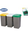 Set 3 papeleras de reciclaje 77x32x47,5 cm