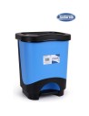 Cubo basura a pedal 8l idea, Color negro/azul