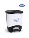 Cubo basura a pedal 8l idea, Color negro/crema