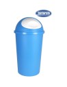 Cubo basura con tapa 25l small hoop, Color crema/azul