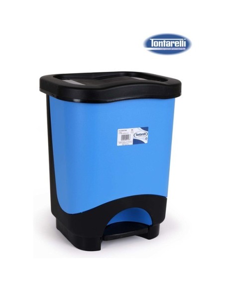 Cubo basura a pedal 18l idea, Color negro/azul 39297 kiwiku.com