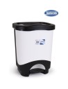 Cubo basura a pedal 18l idea, Color negro/crema