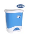 Cubo basura a pedal 18l idea, Color crema/azul
