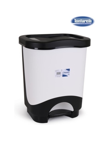 Cubo basura a pedal 24l idea, Color negro/crema 37341 kiwiku.com