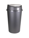 Cubo basura con tapa push 45l bingo, Color crema/grafito