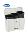 Cubo basura triple con tapa 40l patty crema