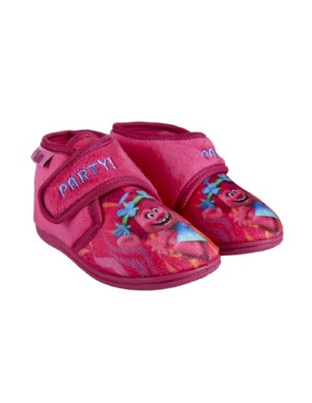 Zapatillas de casa media bota trolls, Color Fucsia 2300002683 kiwiku.com