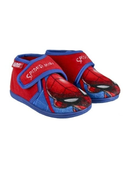 Zapatillas de casa media bota spiderman, Color Rojo 2300002694 kiwiku.com