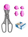 La croquetera pack - 4 moldes intercambiables para masas + 20 bandejas - rosa