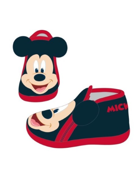 Zapatillas de casa media bota mickey, Color Negra 2300004130 kiwiku.com