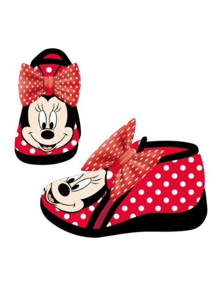 Zapatillas de casa media bota minnie, Color Rojo 2300004181 kiwiku.com