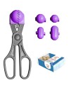 La Croquetera Pack - 4 Moldes Intercambiables Para Masas + 20 Bandejas - Morado