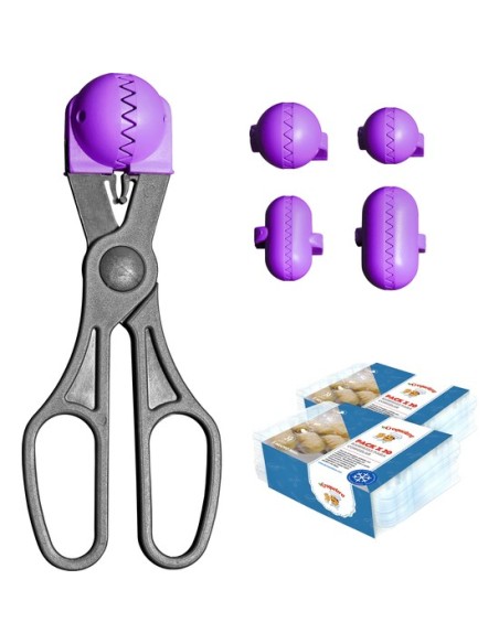 La croquetera pack - 4 moldes para masas + 40 bandejas conservaciÓn - morado 53222 kiwiku.com