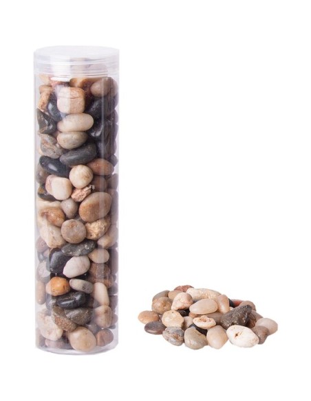 Bote con piedras decorativas marrones 65117 kiwiku.com