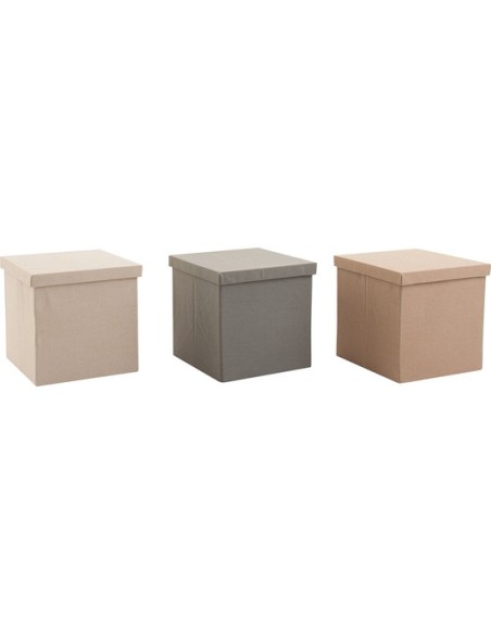 Caja plegable de tela con tapa - colores surtidos 47184 kiwiku.com