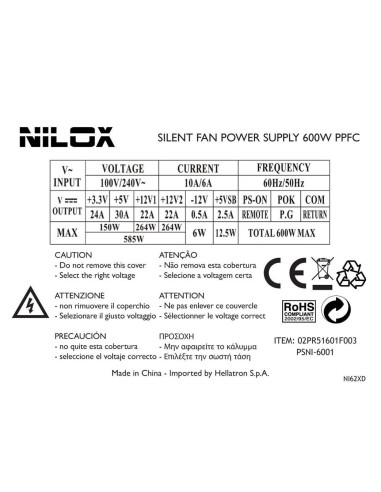 Compra Fuente De Alimentación Nilox 600W ATX En Kiwiku