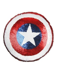 Cojin lentejuelas avengers capitan america, Color Rojo, Talla 30X30 CM 2200004488 kiwiku.com
