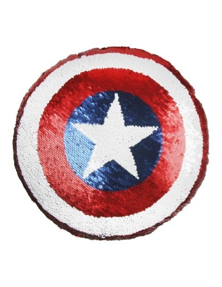 Cojin lentejuelas avengers capitan america, Color Rojo, Talla 30X30 CM 2200004488 kiwiku.com