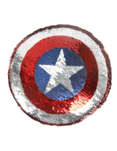 Cojin lentejuelas avengers capitan america, Color Rojo, Talla 30X30 CM 2200004488 kiwiku.com