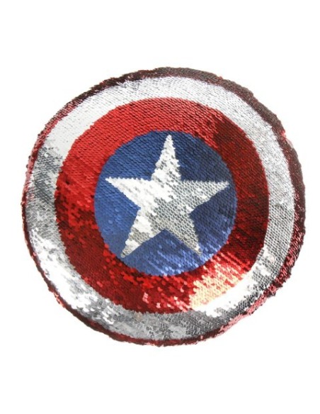 Cojin lentejuelas avengers capitan america, Color Rojo, Talla 30X30 CM 2200004488 kiwiku.com