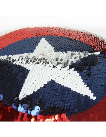 Cojin lentejuelas avengers capitan america, Color Rojo, Talla 30X30 CM 2200004488 kiwiku.com