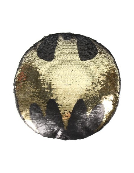 Cojin lentejuelas batman, Color Negro, Talla 30X30 CM 2200004489 kiwiku.com