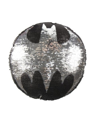 Cojin lentejuelas batman, Color Negro, Talla 30X30 CM 2200004489 kiwiku.com