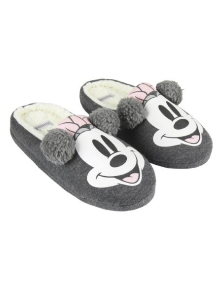 Zapatillas de casa abierta premium minnie, Color Gris 2300004153 kiwiku.com