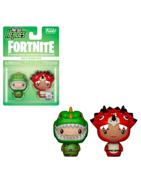 Pack 2 figuras Pint Size Fortnite Rex & Tricera Ops  kiwiku.com