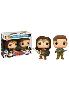 Set 2 figuras pop! dc wonder woman movie wonder woman & steve trevor exclusive  kiwiku.com