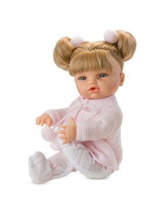 Muñeca posturitas grande chaqueta lana rosa  kiwiku.com