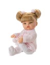Muñeca posturitas grande chaqueta lana rosa