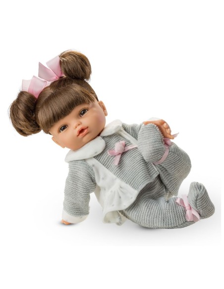 Muñeca posturitas grande traje gris  kiwiku.com