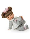 Muñeca posturitas grande traje gris