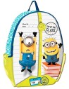 Mochila adaptable carro polyester 30x41x8 cm. minions