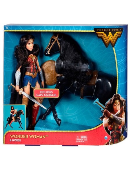 Muñeca wonder woman caballo dc comics 30cm  kiwiku.com