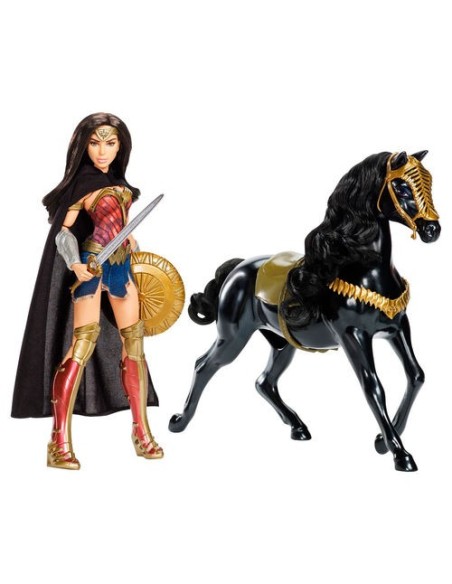 Muñeca wonder woman caballo dc comics 30cm  kiwiku.com
