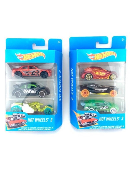 Blister 3 coches Hot Wheels surtido 3004559 kiwiku.com