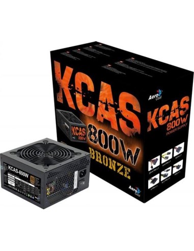 Fuente alimentacion aerocool kickass 800w silver, certificado 80 plus silver , pfc activo, vent. 12x KCAS800S kiwiku.com